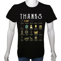 Unisex T-shirt Siyah 'Bilim Kulübü / Bilimİnsanları3' Baskılı