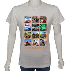 Unisex T-shirt Beyaz 'PC Oyuncu/PC Oyuncu3' Baskılı