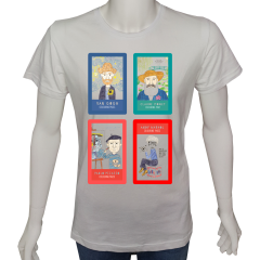 Unisex T-shirt Beyaz 'PopArt / Ünlü Ressamlar' Baskılı