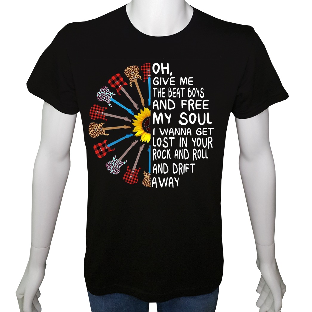 Unisex T-shirt Siyah 'Müzik/Gitar2' Baskılı