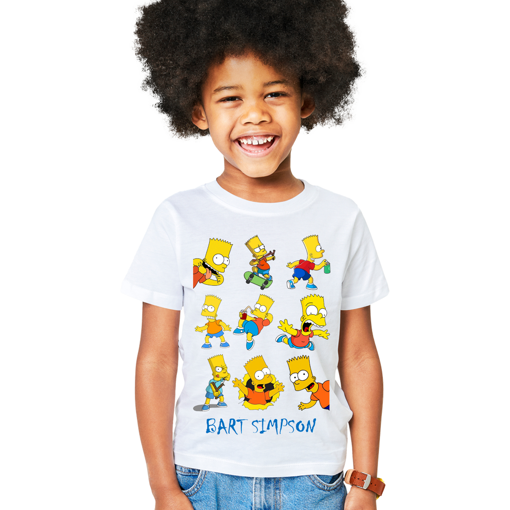 Çocuk T-shirt Beyaz 'Animasyon12' Baskılı