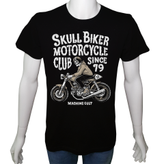Unisex T-shirt Siyah 'Moto / Moto16' Baskılı