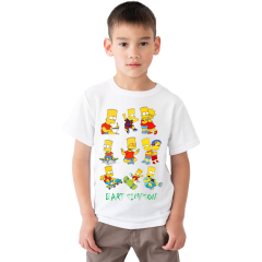 Çocuk T-shirt Beyaz 'Animasyon11' Baskılı