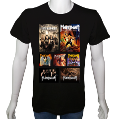 Unisex T-shirt Siyah 'Müzik/Manowar1' 2Baskılı