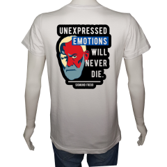 Unisex T-shirt Beyaz 'Ünlüler / Sigmund Freud1' 2Baskılı