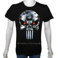 Unisex T-shirt Siyah 'Müzik/Cezalandırıcı' Baskılı