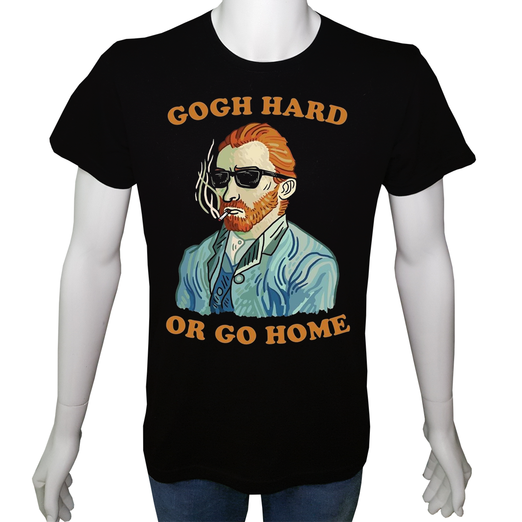 Unisex T-shirt Siyah 'Ünlüler / Van Gogh2' Baskılı
