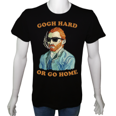 Unisex T-shirt Siyah 'Ünlüler / Van Gogh2' Baskılı