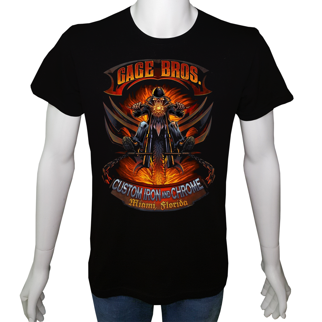 Unisex T-shirt Siyah 'Moto / Moto19' Baskılı