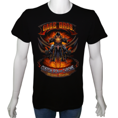 Unisex T-shirt Siyah 'Moto / Moto19' Baskılı