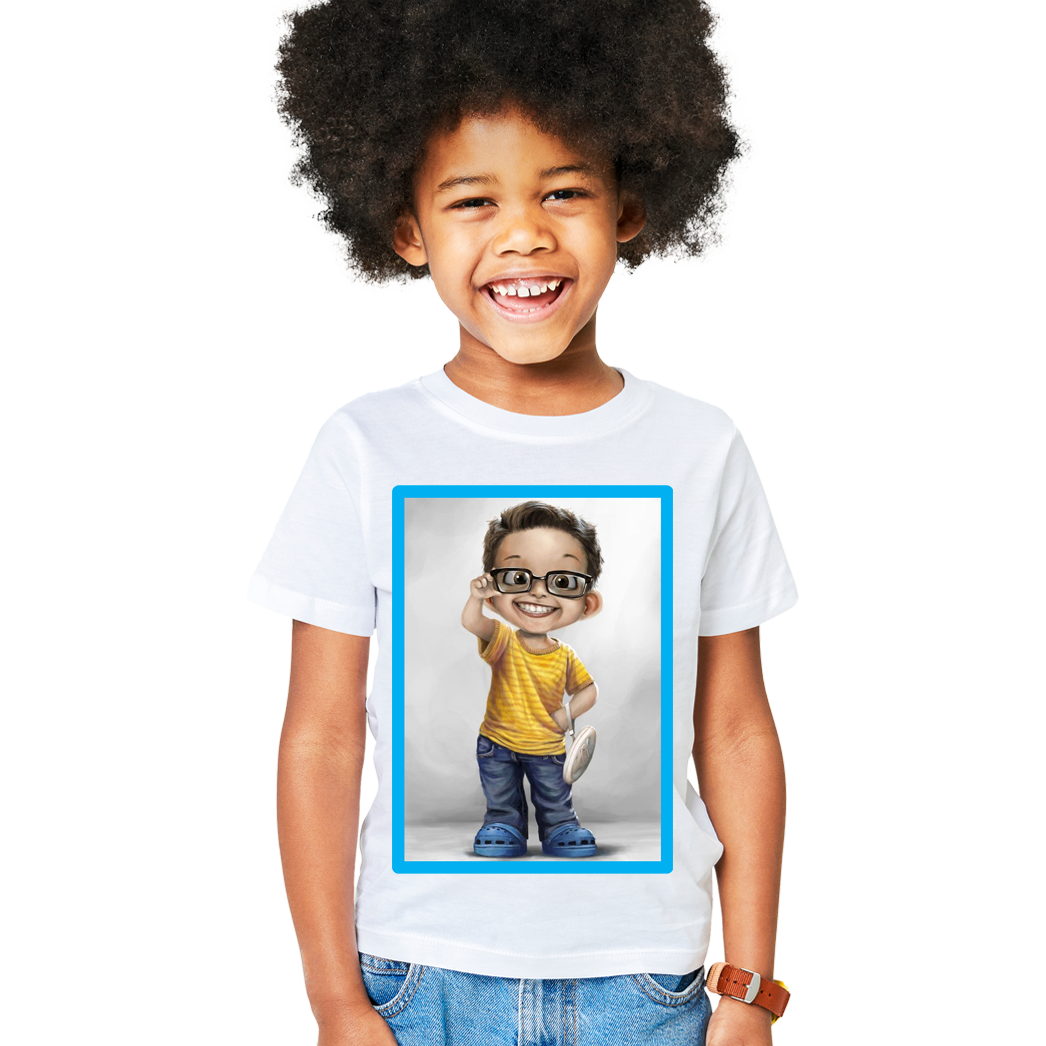 Çocuk T-shirt Beyaz 'Erkek Çocuk1' Baskılı