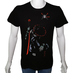 Unisex T-shirt Siyah 'PopArt / Japonca1' 2Baskılı