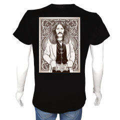 Unisex T-shirt Siyah 'Ünlüler / Barış Manço' 2Baskılı