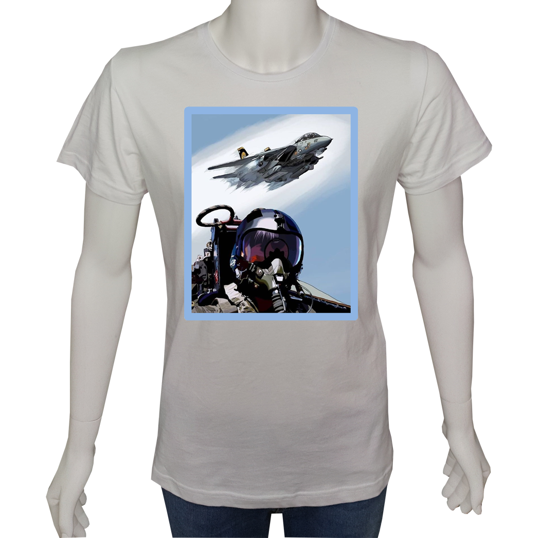 Unisex T-shirt Beyaz 'Uçak&Uzay / Uçak1' Baskılı