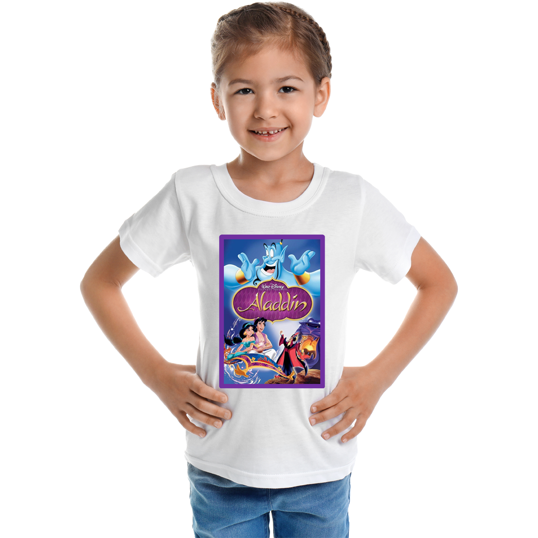 Çocuk T-shirt Beyaz 'Animasyon7' Baskılı