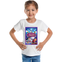 Çocuk T-shirt Beyaz 'Animasyon7' Baskılı
