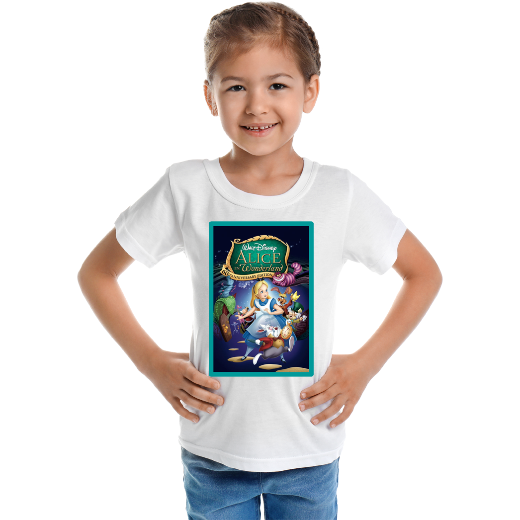 Çocuk T-shirt Beyaz 'Animasyon6' Baskılı