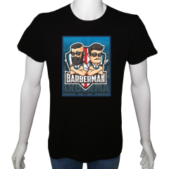 Unisex T-shirt Siyah 'İş&Meslek / Berber1' Baskılı