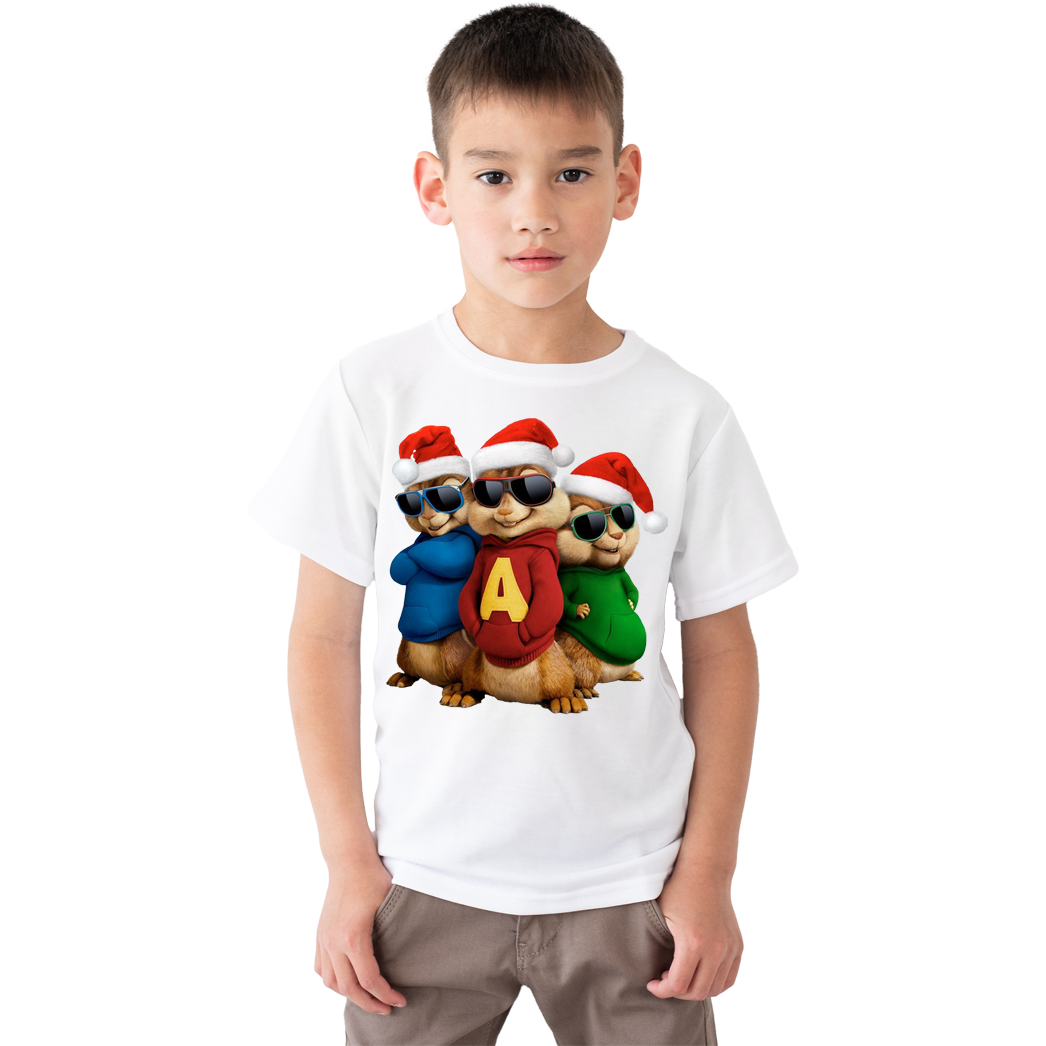 Çocuk T-shirt Beyaz 'Animasyon5' Baskılı