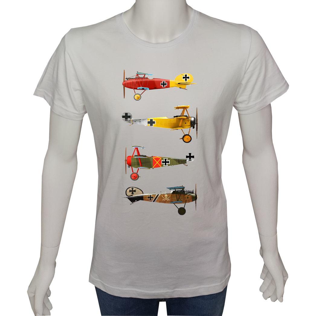 Unisex T-shirt Beyaz 'Uçak&Uzay / Uçak5' Baskılı
