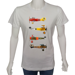Unisex T-shirt Beyaz 'Uçak&Uzay / Uçak5' Baskılı