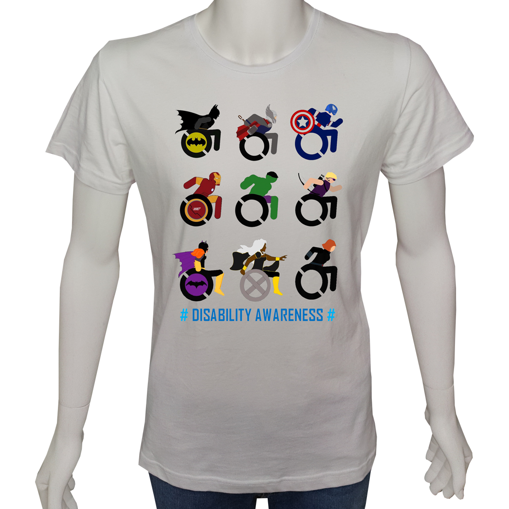 Unisex T-shirt Beyaz 'PopArt / Engelsiz1' Baskılı