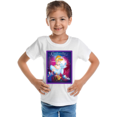 Çocuk T-shirt Beyaz 'Animasyon4' Baskılı