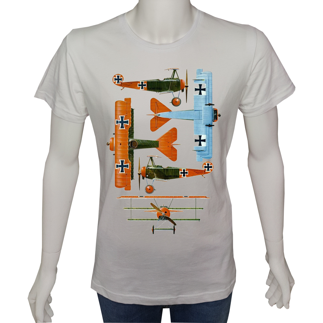Unisex T-shirt Beyaz 'Uçak&Uzay / Uçak7' Baskılı