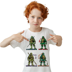 Çocuk T-shirt Beyaz 'Animasyon3' 2Baskılı