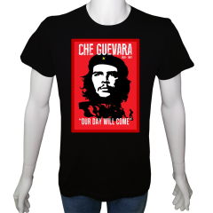 Unisex T-shirt Siyah 'Ünlüler / Che Guevera2' Baskılı