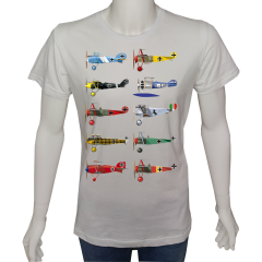 Unisex T-shirt Beyaz 'Uçak&Uzay / Uçak8' Baskılı