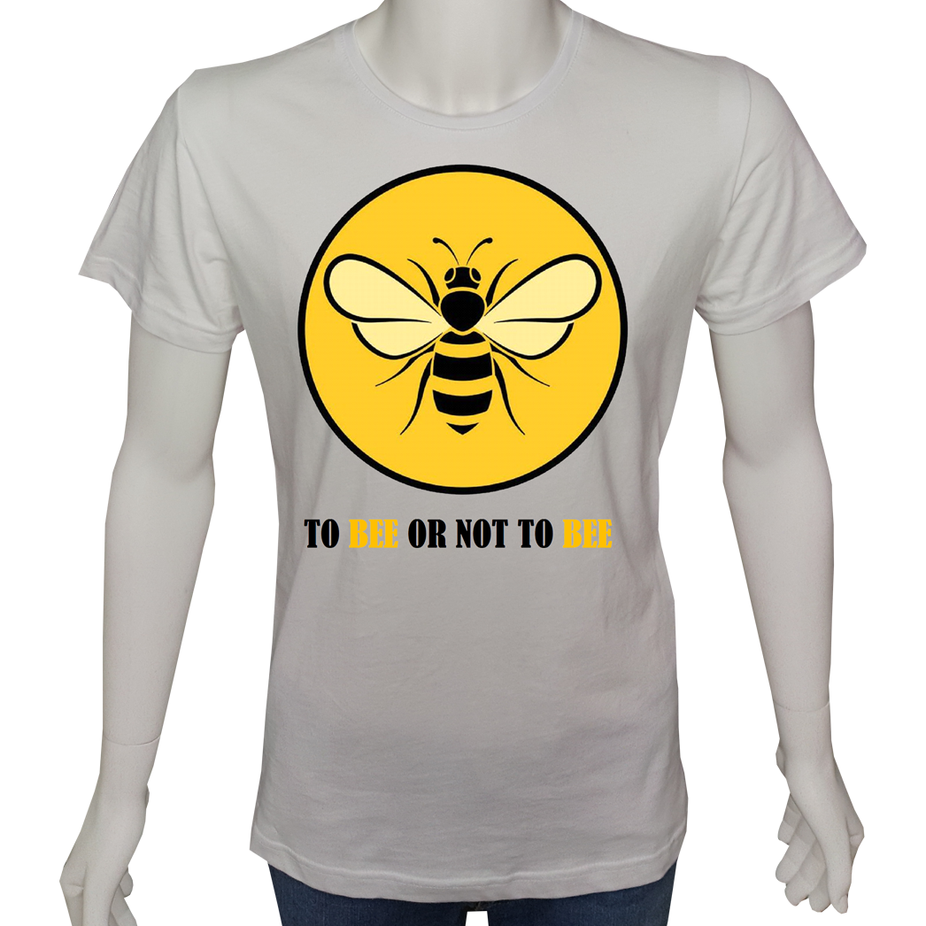 Unisex T-shirt Beyaz 'PopArt / Olmak ya da olmamak' Baskılı