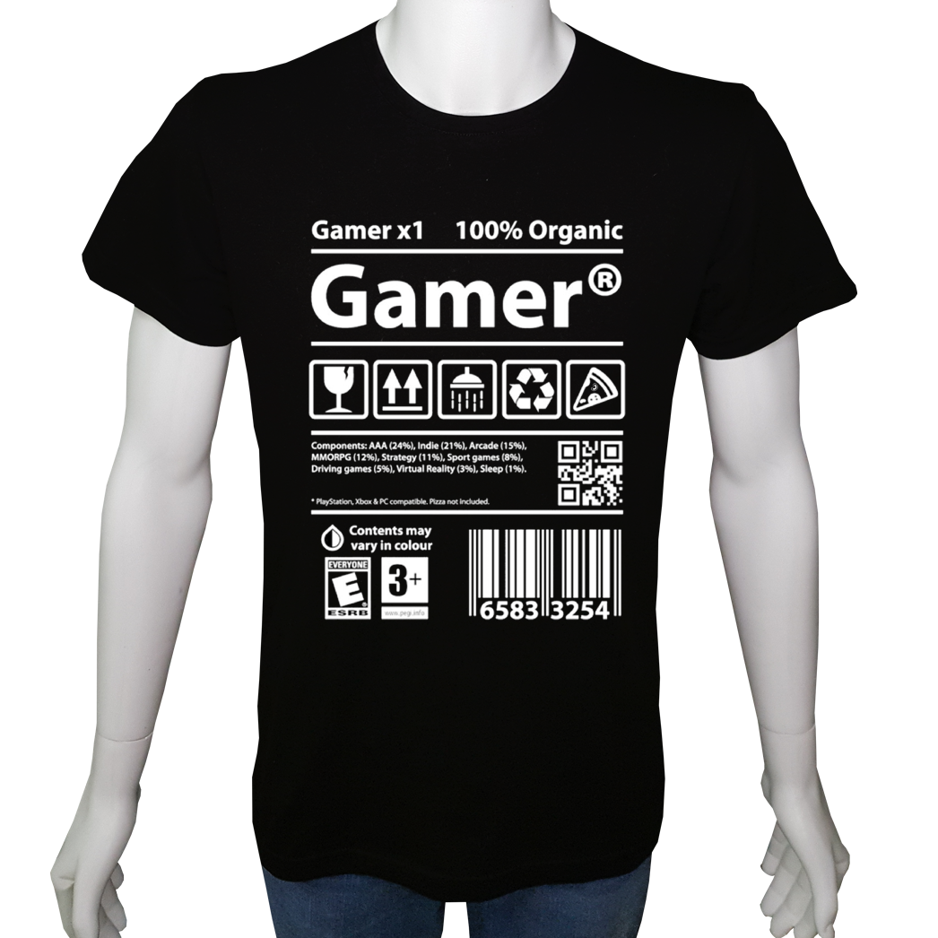 Unisex T-shirt Siyah 'PC Oyuncu/PC Oyuncu14' Baskılı