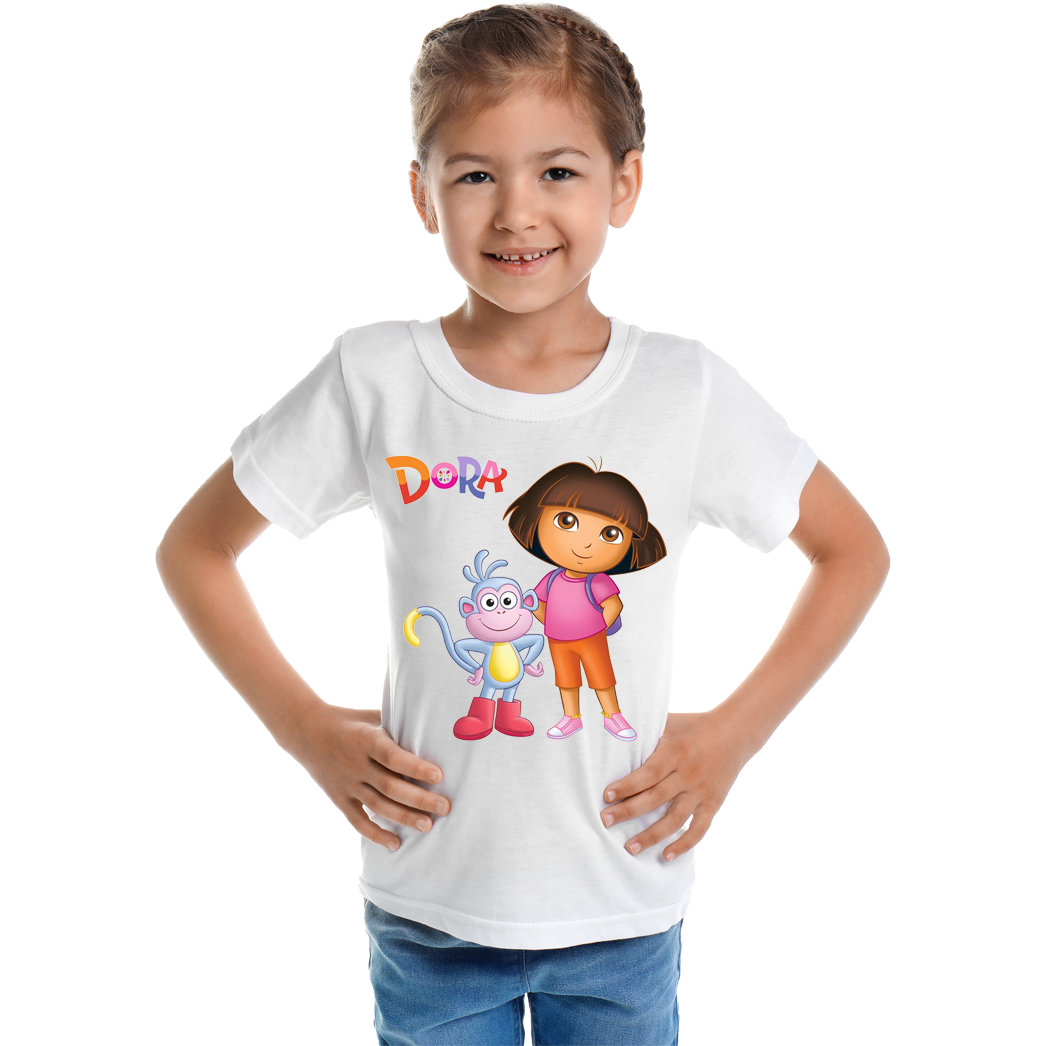 Çocuk T-shirt Beyaz 'Animasyon2' Baskılı